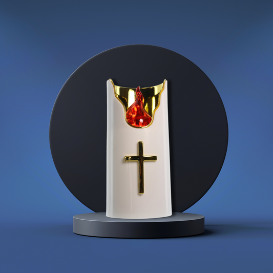 VECTOR ENERGIA | Lumino votivo elettrico Bianco/Oro luce rossa VELUM19