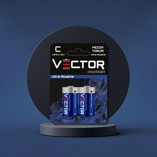 VECTOR ENERGIA | Pile Ultra Alcaline mezza torcia LR14-C