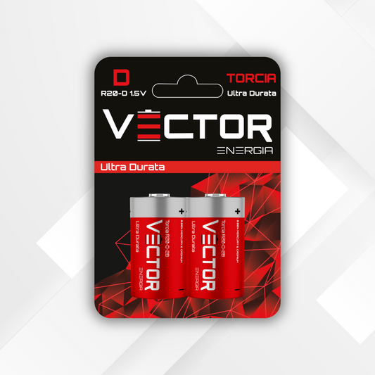 VECTOR ENERGIA | Pile Ultra Durata Torcia R20-D