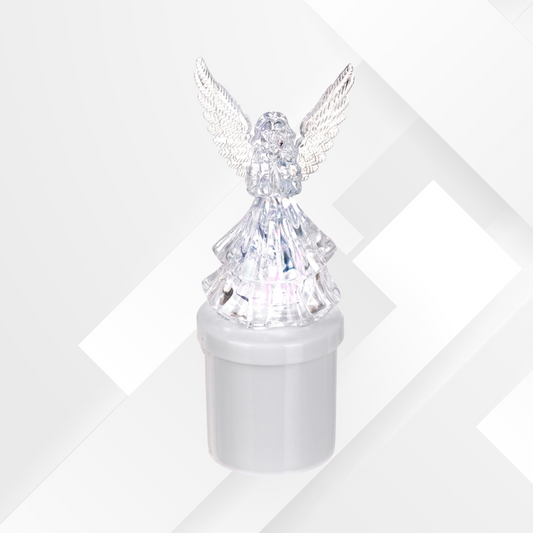 VECTOR ENERGIA | Lumino votivo elettrico angelo 3D trasparente luce bianca VELUM14