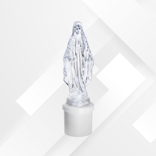 VECTOR ENERGIA | Lumino votivo elettrico Madonna 3D trasparente luce bianca VELUM15