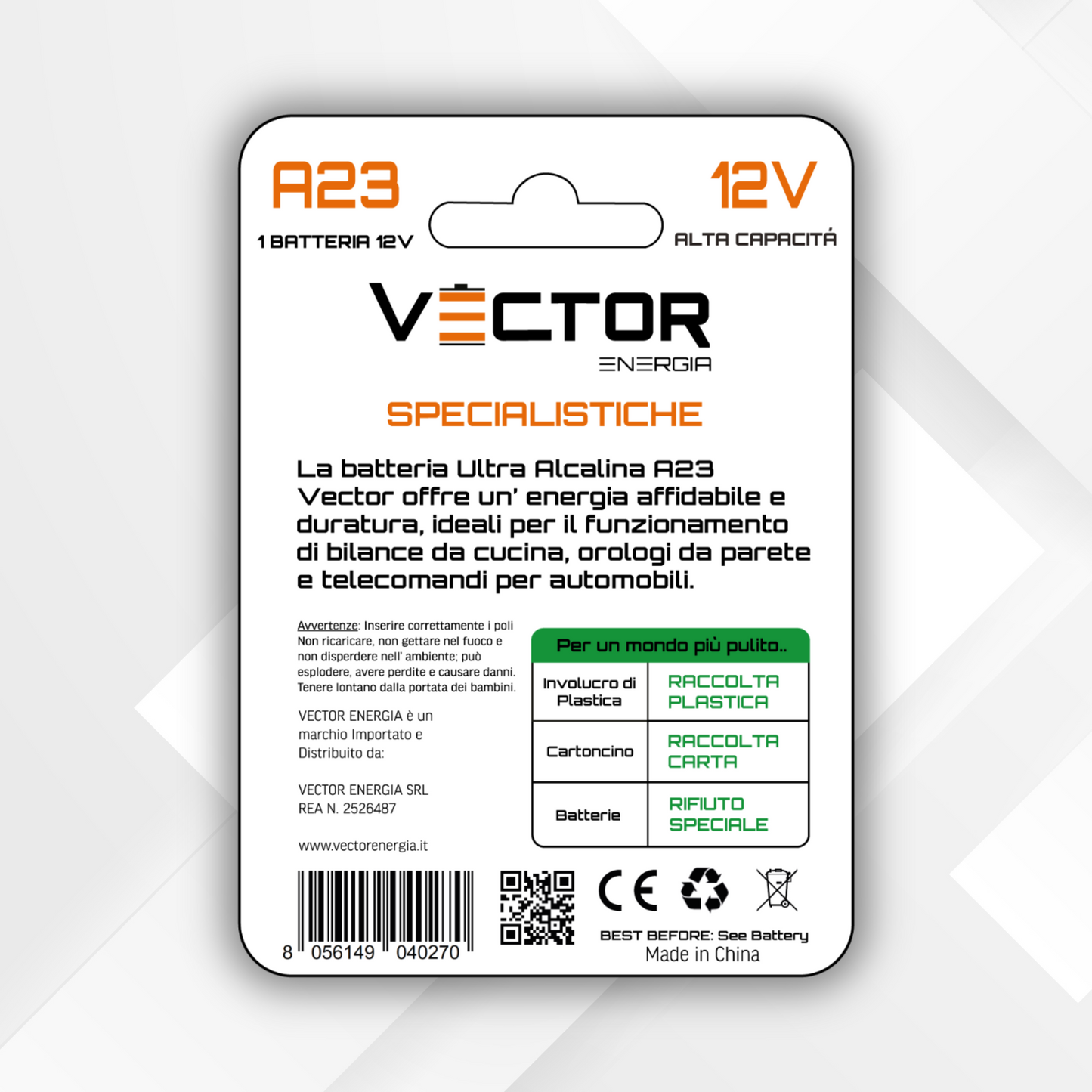 VECTOR ENERGIA | Pila Litio A23 12V