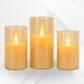 VECTOR ENERGIA | Set x3 candele in Vetro a batterie effetto fiamma con telecomando