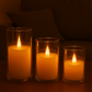 VECTOR ENERGIA | Set x3 candele in Vetro a batterie effetto fiamma con telecomando