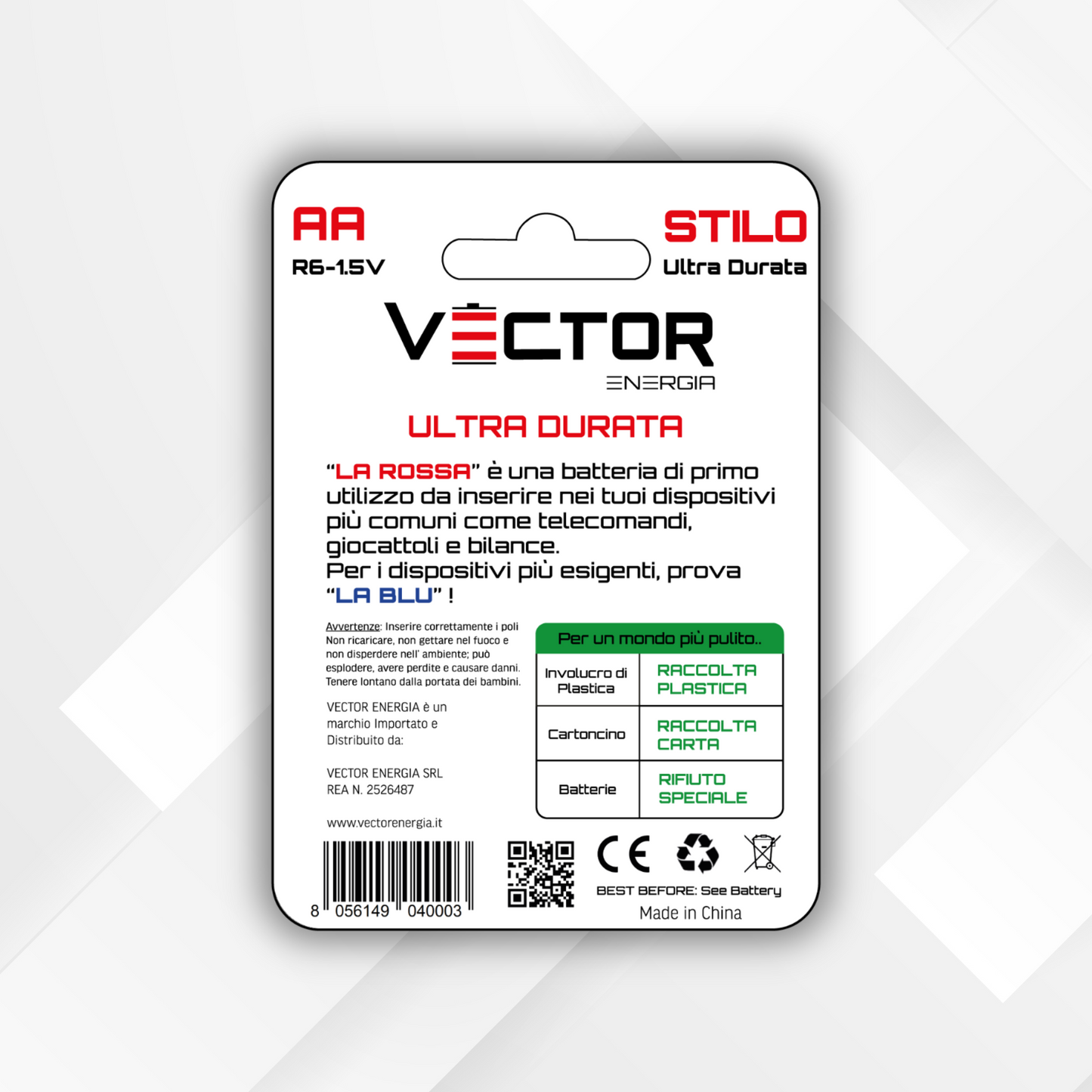 VECTOR ENERGIA | Pile Ultra durata Stilo R6-AA