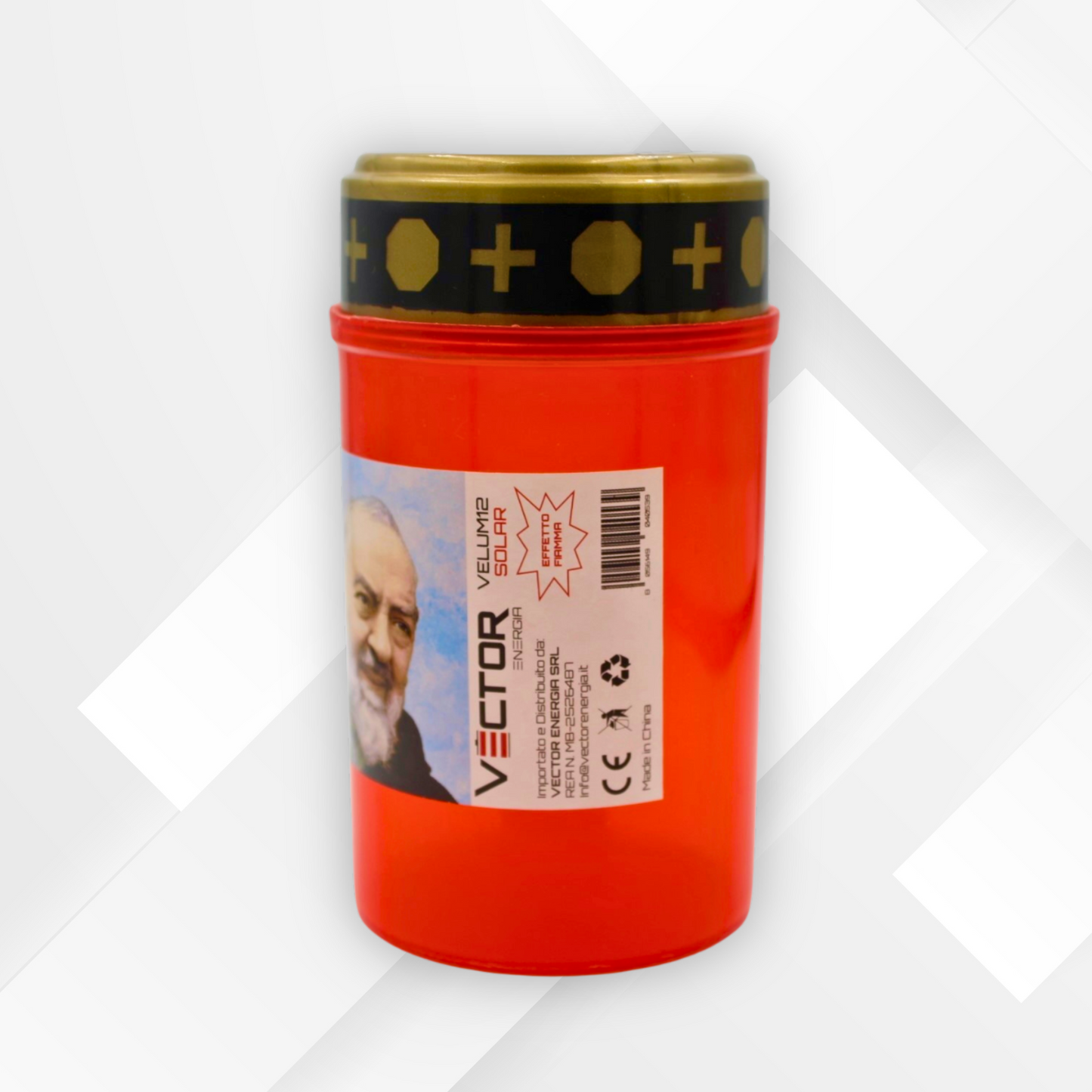 VECTOR ENERGIA | Lumino votivo elettrico rosso VELUM12 SOLAR