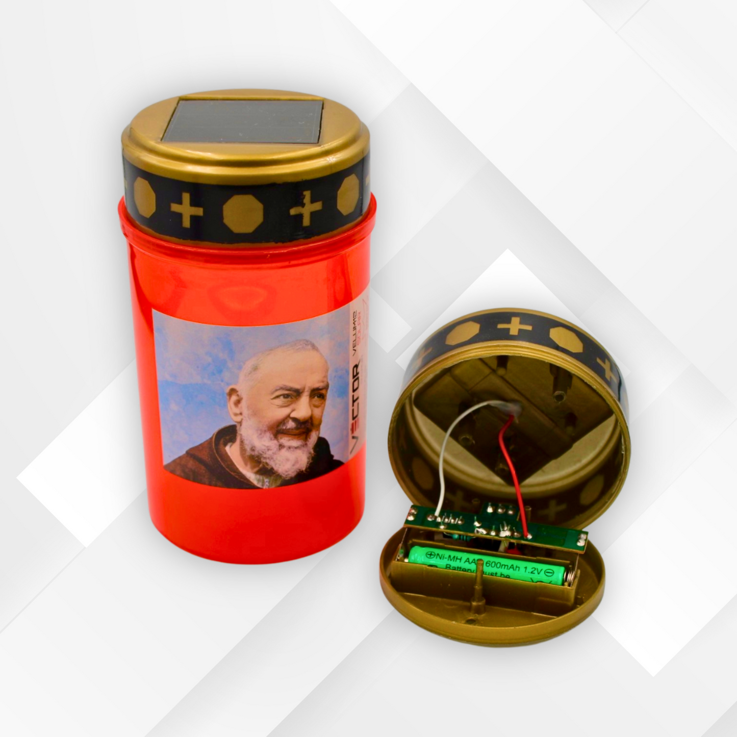 VECTOR ENERGIA | Lumino votivo elettrico rosso VELUM12 SOLAR