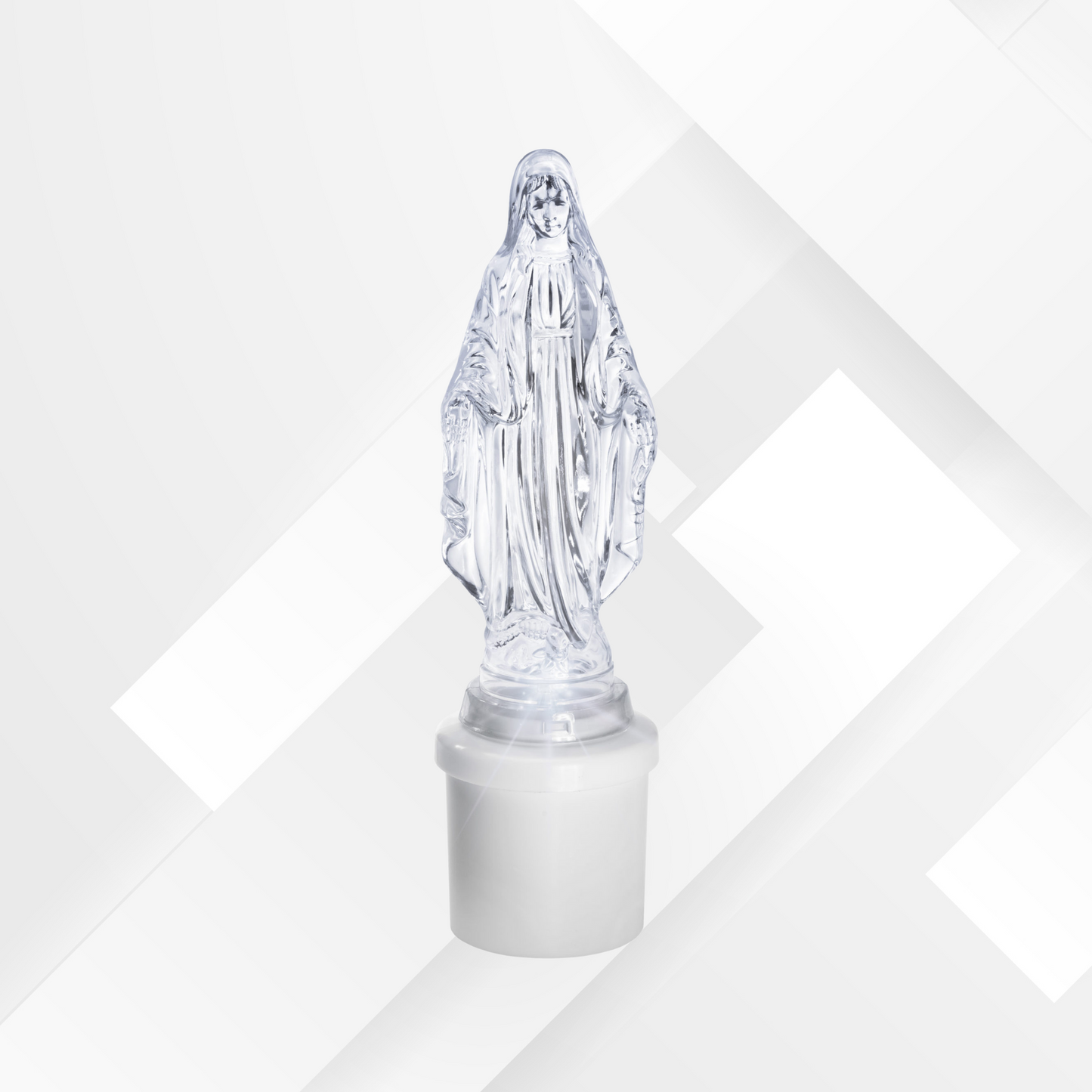 VECTOR ENERGIA | Lumino votivo elettrico Madonna 3D trasparente luce bianca VELUM15