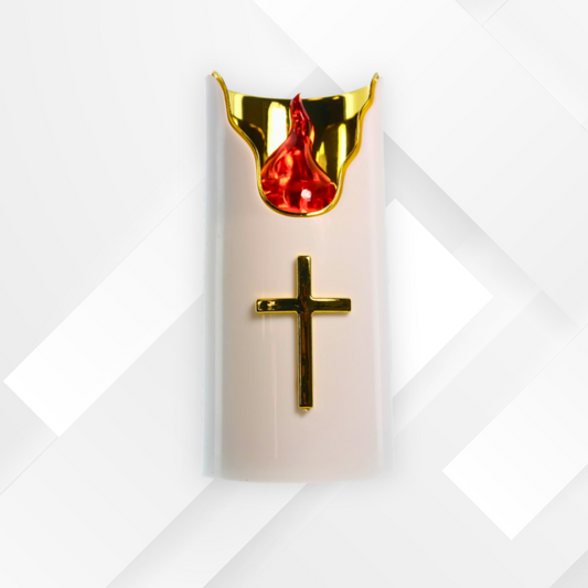 VECTOR ENERGIA | Lumino votivo elettrico Bianco/Oro luce rossa VELUM19