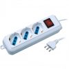 MULTIPRESA 3 PRESE SCHUKO/BIPASSO 10/16A 2P+T 250V CON CAVO 1,5MT E INTERRUTTORE POT. MAX.2500W